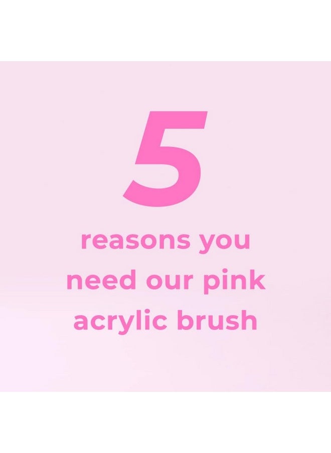 KIARA SKY - Pink Crystal Acrylic Nail Brush - Professional Nail Cleaner Tool - Nail Kolinsky Brush For Women - 100% Kolinksy Hand Crafted Nail Tools - Long Lasting Nail Cleaning Brush, (20) - Image 1