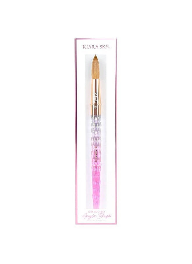 KIARA SKY - Pink Crystal Acrylic Nail Brush - Professional Nail Cleaner Tool - Nail Kolinsky Brush For Women - 100% Kolinksy Hand Crafted Nail Tools - Long Lasting Nail Cleaning Brush, (20) - Image 1
