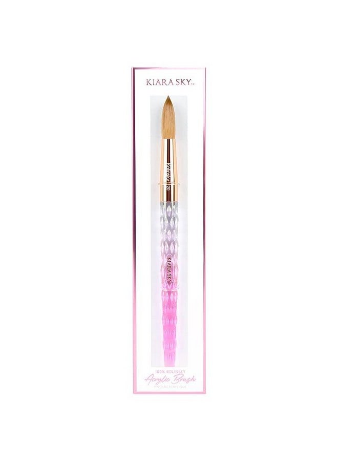 KIARA SKY - Pink Crystal Acrylic Nail Brush - Professional Nail Cleaner Tool - Nail Kolinsky Brush For Women - 100% Kolinksy Hand Crafted Nail Tools - Long Lasting Nail Cleaning Brush, (20) - Image 1
