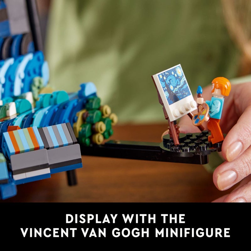 LEGO Ideas Vincent Van Gogh The Starry Night 21333 Building Blocks - Unique 3D Wall Art Home Décor Piece or Table Display with Artist Minifigure, Creative Building Crafts Set for Adults - Image 4
