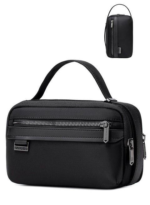 Casual Lightweight Clutch Bag, Durable Travel Phone Wallet Shaver Handbag for Men, Black