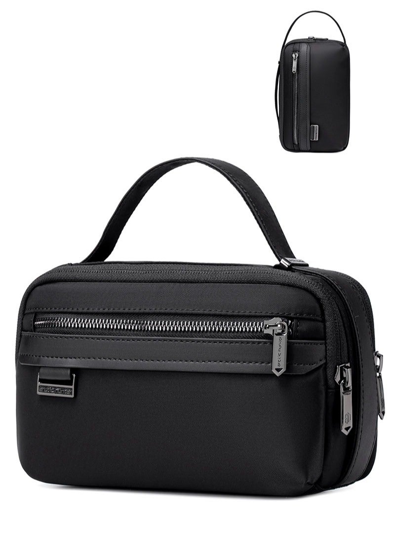 ARCTIC HUNTER Casual Lightweight Clutch Bag, Durable Travel Phone Wallet Shaver Handbag for Men, Black  - Image 1