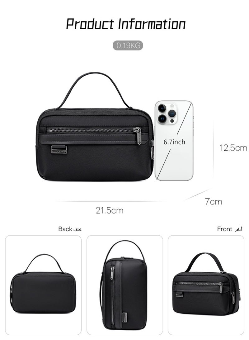 ARCTIC HUNTER Casual Lightweight Clutch Bag, Durable Travel Phone Wallet Shaver Handbag for Men, Black  - Image 3