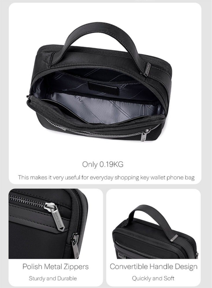 ARCTIC HUNTER Casual Lightweight Clutch Bag, Durable Travel Phone Wallet Shaver Handbag for Men, Black  - Image 4