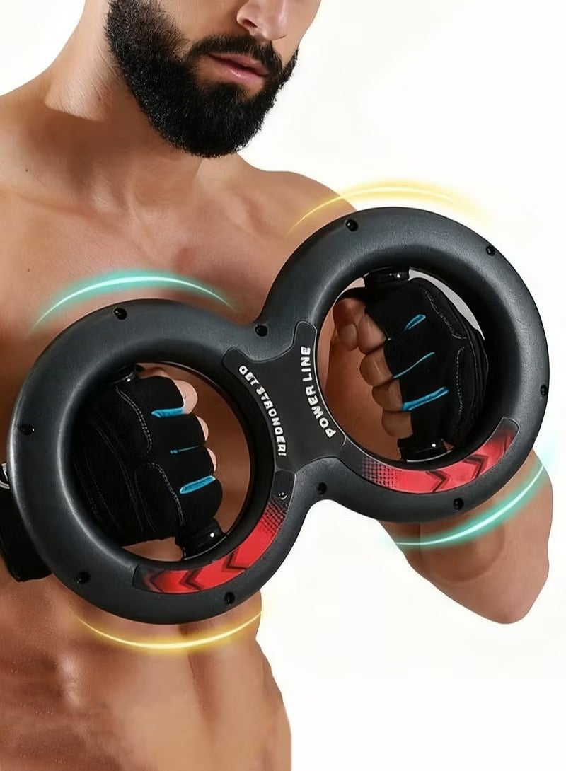 DPTER Multifunctional Wrist Grip Strength Trainer, Spinning Burn Muscle Training, Gym Hand and Forearm Trainer, Gripper Exerciser Strengthener for Arm and Full Body Muscle Training Easy to Carry Exercise Anytime 20KG (Black) - Image 1