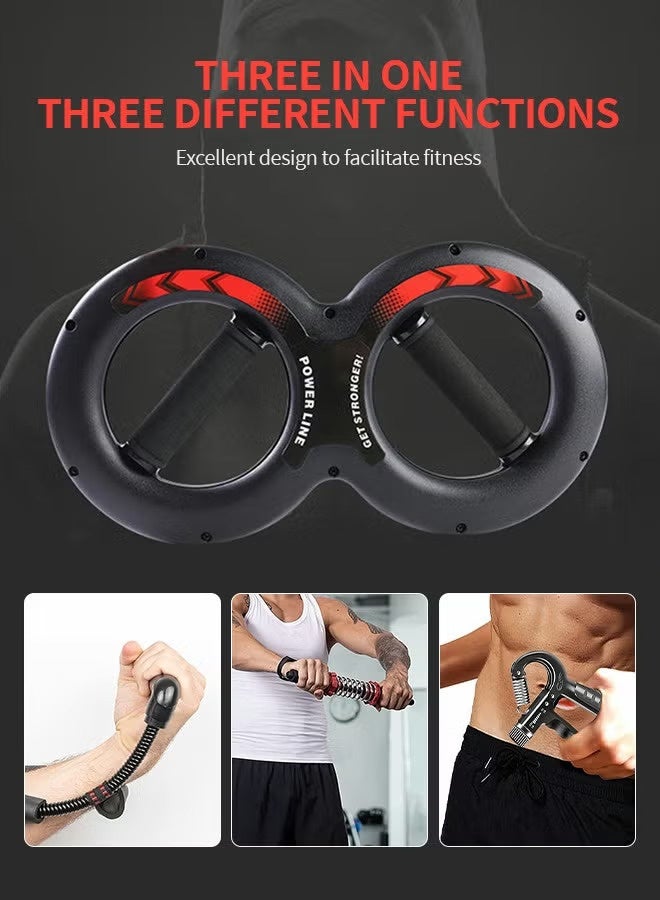 DPTER Multifunctional Wrist Grip Strength Trainer, Spinning Burn Muscle Training, Gym Hand and Forearm Trainer, Gripper Exerciser Strengthener for Arm and Full Body Muscle Training Easy to Carry Exercise Anytime 20KG (Black) - Image 4