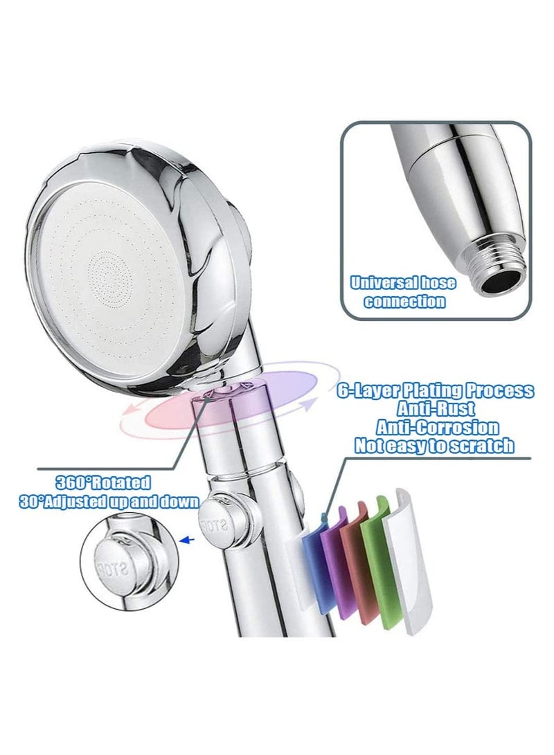 Zikra Shower Head, High Pressure Hand Held Showerhead, 360 Degree Rotating Water Saving Heads and Hose 2m Set with Pause Switch Adjustable Universal 3 Mode - Image 3