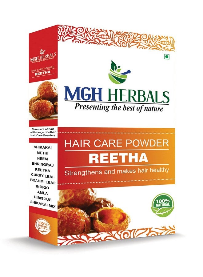 MGH Herbals Organic Reetha Powder Kunkudukai Powder Aritha Ritha Soapnut (200 Grams) For Hair Growth Hair Wash Scalp Treatment Skin Care  - Image 1