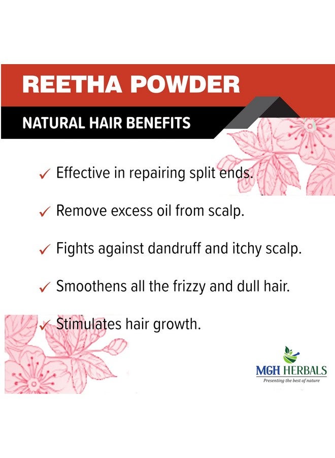 MGH Herbals Organic Reetha Powder Kunkudukai Powder Aritha Ritha Soapnut (200 Grams) For Hair Growth Hair Wash Scalp Treatment Skin Care  - Image 3