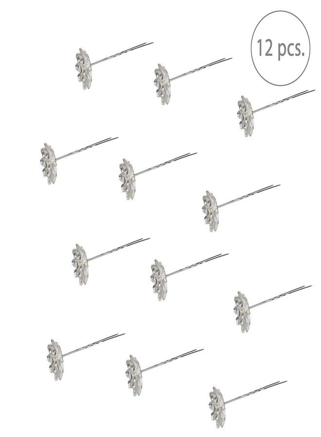 إيكان مجموعة دبابيس شعر إيكان على شكل زهرة فاخرة، 12 دبوسًا، إكسسوارات نسائية للبنات، عبوة واحدة - Image 4