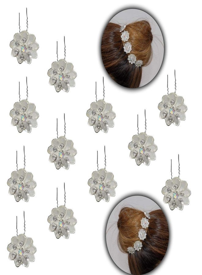 إيكان مجموعة دبابيس شعر إيكان على شكل زهرة فاخرة، 12 دبوسًا، إكسسوارات نسائية للبنات، عبوة واحدة - Image 5