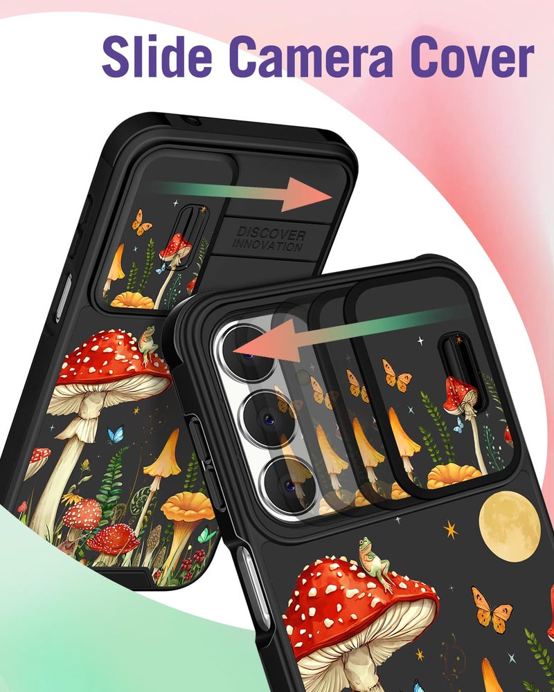 Funermei for Samsung Galaxy A15 5G Phone Case - [2in1] Women Girls Cute Phone Cover Girly Pretty Mushroom Camera Cover Compatible with MagSafe Ring Holder Stand for Samsung A15 5G Cases 6.5â€ - Image 3