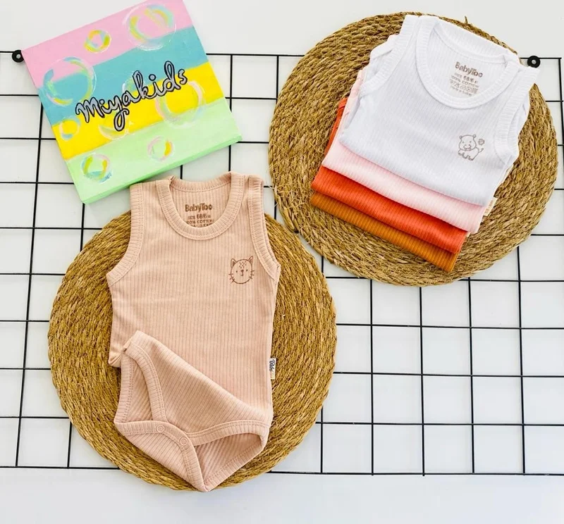Miyakidsworld Baby Girl Soft Ribbed Textured Undershirt with Snap Fastener Bodysuit 5-Piece Newborn Hospital Release