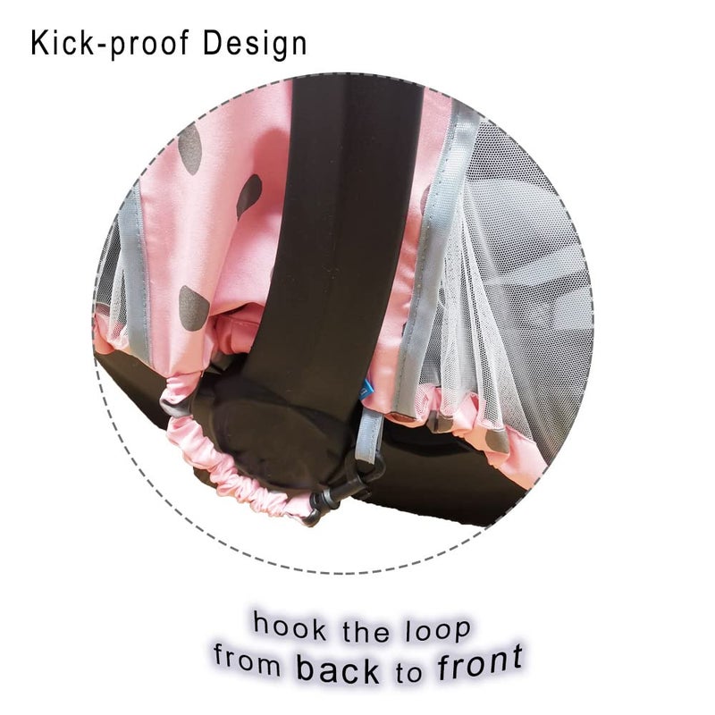 DODO NICI Mosquito Net for Baby Car Seats â€“Car seat net for Newborn Carrier-Breathable mesh net for Infant Car Seats, Carrier, Elastic Edge, Kick Proof, Polka dot, White, Patent Design - Image 5