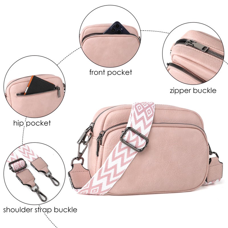 TANTOMI Small Crossbody Bag for Women, Vegan Leather Shoulder Bags for Women, Travel Purse with Adjustable Shoulder Strap - Image 4