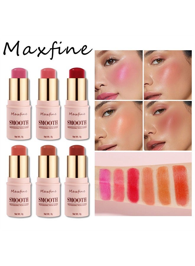 Maxfine Smooth Professional Facial Makeup,Cheeks & Lips and Eyes, 3 in 1 Creamy Blush,Moisturizing and Delicate Long Lasting Makeup Retention(#02)  - Image 3