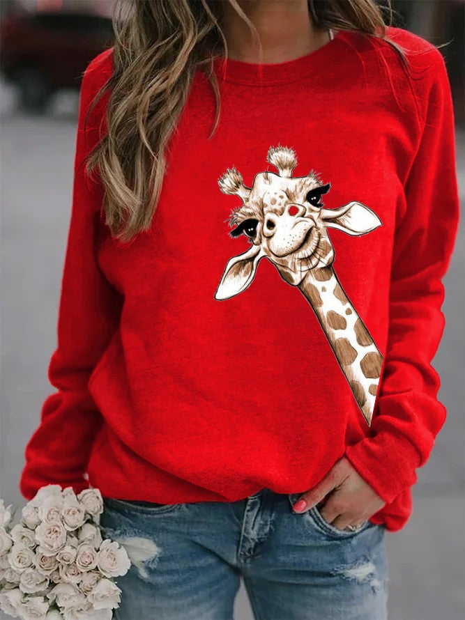 2024 Amazon wish ebay AliExpress cross-border independent station womens animal European and American printed crew neck vests red without cap