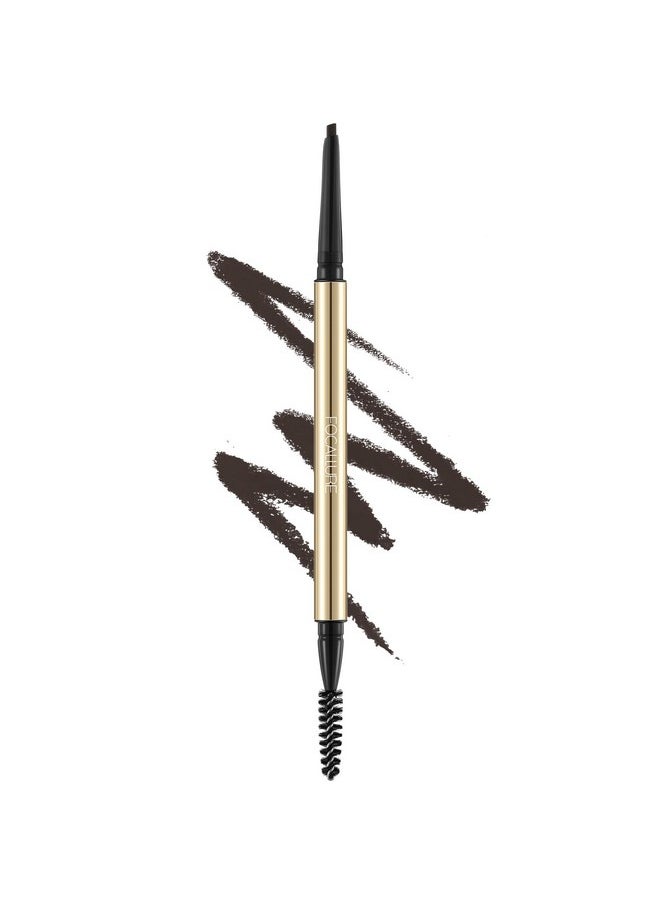 FOCALLURE - FOCALLURE Eyebrow Pencil,Dual-Sided Brow Brush,Long Lasting & Smudge Proof Definer Eye Brow Pen Makeup,Retractable,Ultra Fine Tip,Fills in Sparse Areas and Gaps,Deep Brown - Image 1