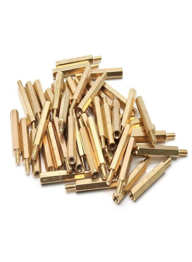 ZXHAO M3x25+6 Pillar Spacers Male to Female Thread Brass Hex Spacer Nut Standoff Pillar 50pcs - Image 1