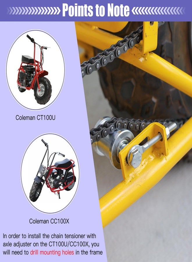 CILOYU 8mm Mini Bike Chain Tensioner with 1-3/4" Roller Chain Adjuster Compatible with Baja Doodlebug DB30 Dirt Bug Blitz Motovox Mbx10 Mbx11 Predator 79cc 97cc 98cc 100cc 2.5hp 3.0hp Mini Bike Parts - Image 2