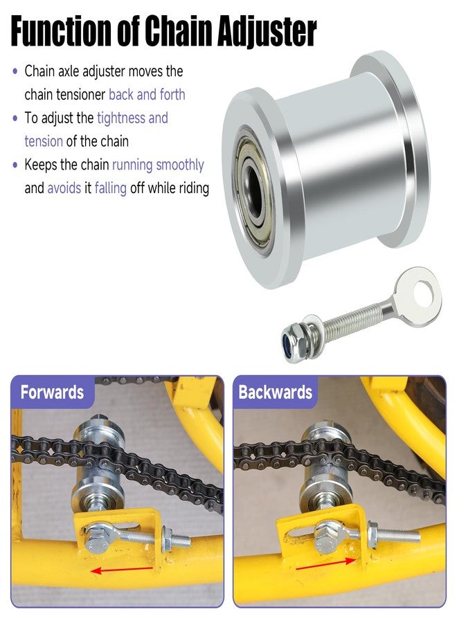 CILOYU 8mm Mini Bike Chain Tensioner with 1-3/4" Roller Chain Adjuster Compatible with Baja Doodlebug DB30 Dirt Bug Blitz Motovox Mbx10 Mbx11 Predator 79cc 97cc 98cc 100cc 2.5hp 3.0hp Mini Bike Parts - Image 4