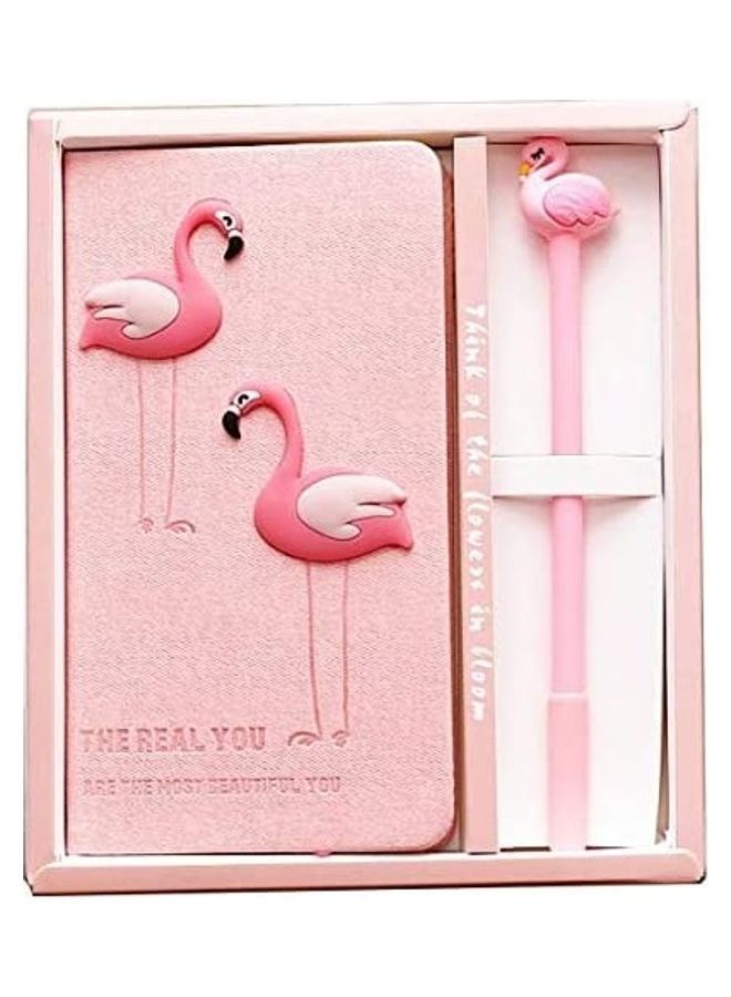 نيبمينينت دفتر ملاحظات بطبعة طائر الفلامنجو وردي - Image 1