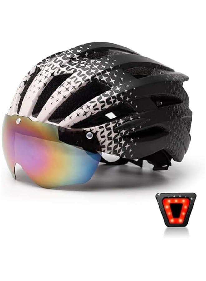 TRASSLE Bike Helmet for Adult Men and Women,Rear LED Light,Detachable Magnetic Goggles, Lightweight with Adjustable Side and Chin Straps - Image 1
