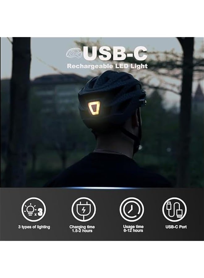 TRASSLE Bike Helmet for Adult Men and Women,Rear LED Light,Detachable Magnetic Goggles, Lightweight with Adjustable Side and Chin Straps - Image 3