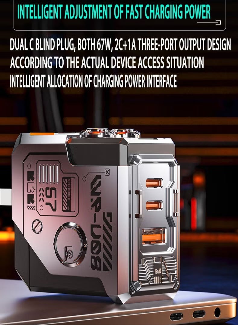WEKOME 67W 2C1A GaN Charger Type C USB C Adapter USB Wall Plug Fast iPhone Charger Multi-Port Charger Portable Compatible with iPhone 16 Series Galaxy 25 24 Series iPad Pro Air Mini Apple Watch Xiaomi Huawei -- Off-White - Image 5