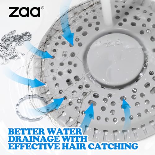 zaa Shower Drain Hair Catcher, Premium Silicone Drain Protector & Shower Drain Cover for Regular Drains of Shower Room, Bathroom, Gray - Image 3