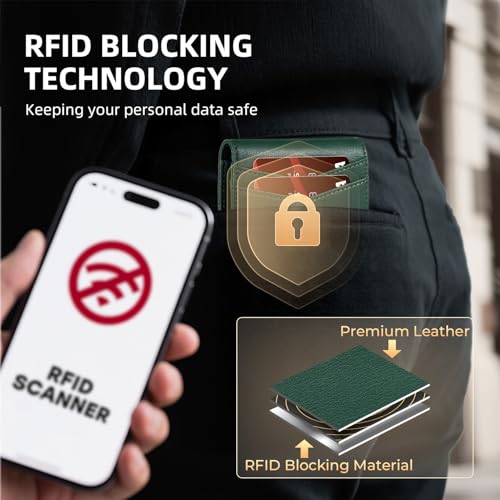 RUNBOX Wallet for Men and Women Slim Rfid Leather 2 ID Window With Gift Box - Image 4