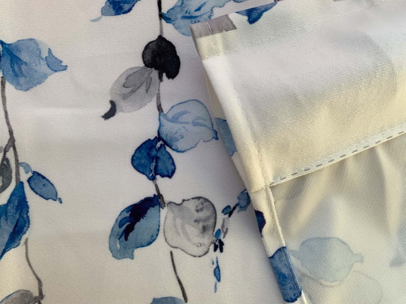 debraleye 2 Pack Watercolor Blue Leaves Window Valance for Bedroom Living Room, Leaf Vine Plant Curtains Valanes for Windows, 3" Rod Pocket Window Treatment for Season Home Decorations, 54 x 18 Inch, 2 Panel - Image 4