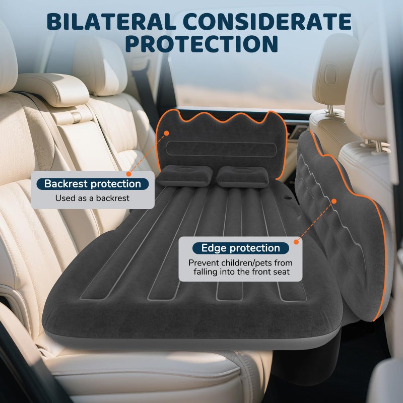 dessports SUV Air Mattress Inflatable Travel Bed: Foldable - Portable Car Inflatable Bed Camping & Road Trips - Thickened Car Air Mattress for Back Seat with Carry Bag & Cup Holder & 2 Pillows - Image 5