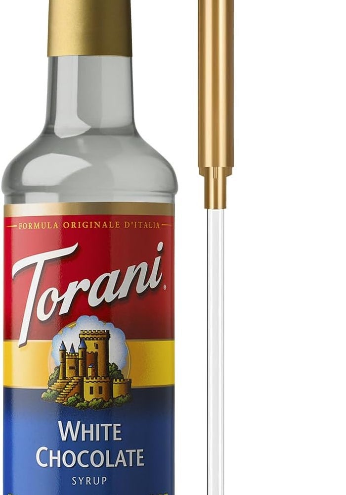 Torani White Chocolate Syrup with Pump - 25.4 Fl Oz - Image 1