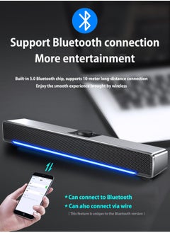 SADA LED TV Sound Bar AUX Wired Wireless Bluetooth Speaker Home Theater System Surround SoundBar for TV PC Computer Speakers  - Image 2