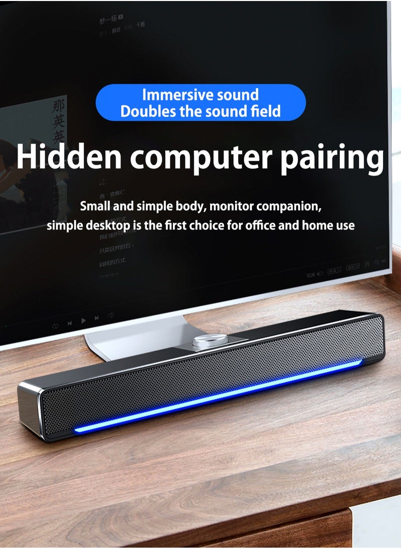 SADA LED TV Sound Bar AUX Wired Wireless Bluetooth Speaker Home Theater System Surround SoundBar for TV PC Computer Speakers  - Image 3