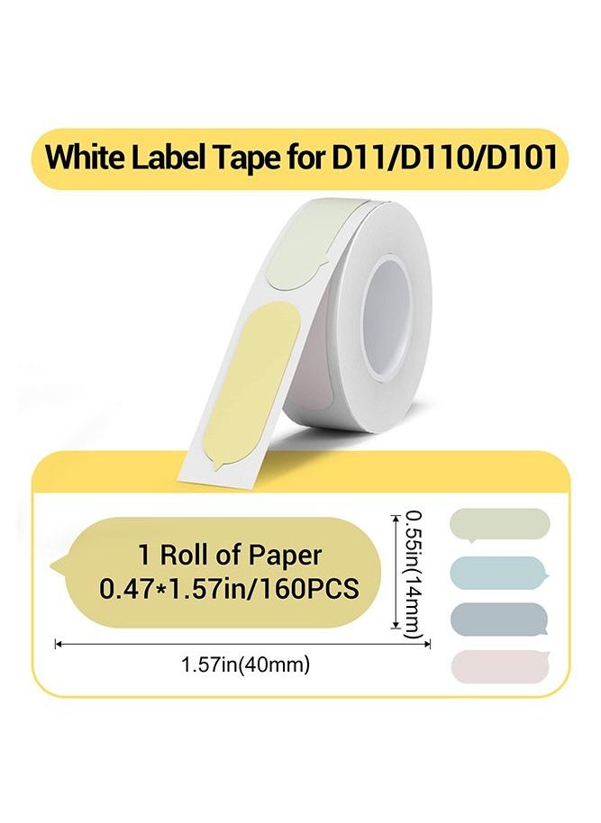 NIIMBOT - D11/D110/D101 Label Maker Tape Waterproof Thermal Label Paper with Speech Bubble Pattern Label Printer Paper for Barcode Printing 14*40mm 5 Colors Dark Color - Image 1