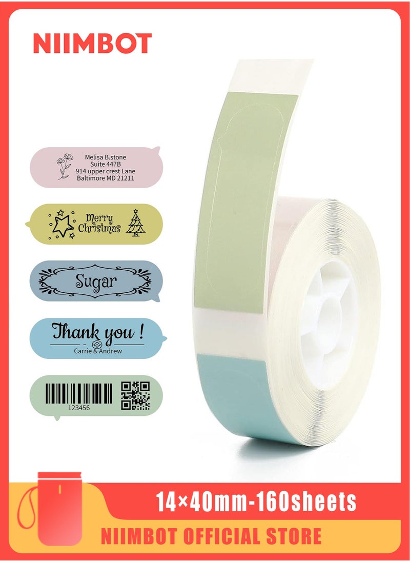 NIIMBOT - D11/D110/D101 Label Maker Tape Waterproof Thermal Label Paper with Speech Bubble Pattern Label Printer Paper for Barcode Printing 14*40mm 5 Colors Dark Color - Image 1