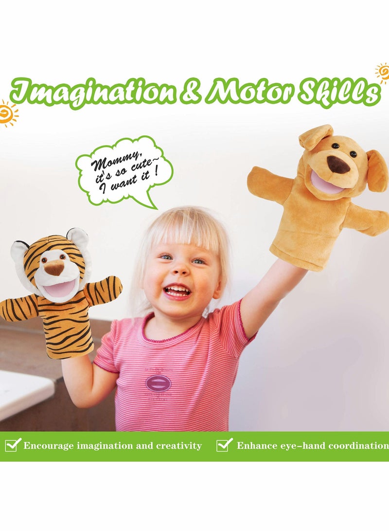 Hand Puppet Toys, Plush Stuffed Hand Puppets Animals Soft Lovely Wildlife Toy Doll Funny Developing Intelligence Birthday Gifts for Kids Toddler Adults Babies - Image 2