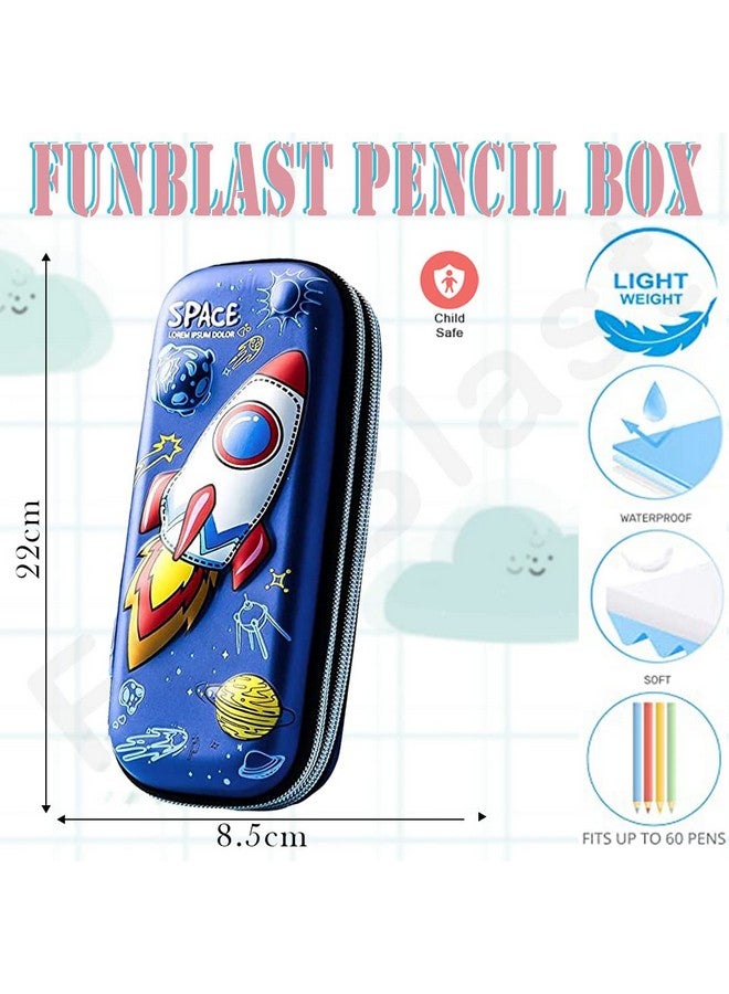فنبلاست حافظة أقلام FunBlast Space للأطفال، هدايا إرجاع بطابع الفضاء للأطفال، حقيبة أقلام للأطفال، صندوق أقلام للأطفال، حافظة أقلام للأولاد، هدايا إرجاع للأطفال - لون عشوائي - قماش، متعدد الألوان - Image 2