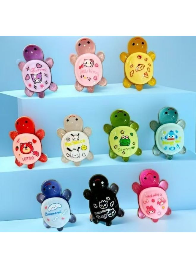 Resin Mini Flash Sanrio Tortoise Pair Touch Kindergarten Children's Gift Prizes Children's Toys-Colour:2.6 Luminous Turtle Pattern Turtle  - Image 4