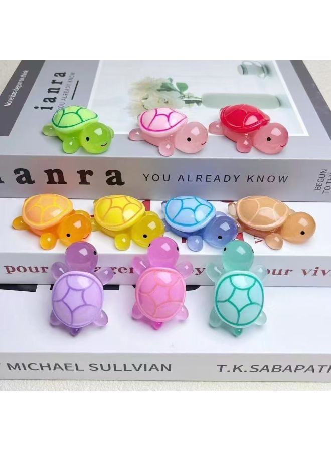 Resin Mini Flash Sanrio Tortoise Pair Touch Kindergarten Children's Gift Prizes Children's Toys-Colour:2.6 Luminous Turtle Pattern Turtle  - Image 1
