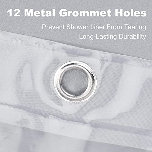 Blu-Pier Tech Clear Shower Curtain Set,Waterproof,PEVA Shower Curtain Liner for Bathroom，72W x 72H-6Gauge - Image 5