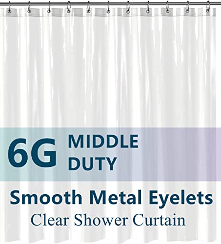Blu-Pier Tech Clear Shower Curtain Set,Waterproof,PEVA Shower Curtain Liner for Bathroom，72W x 72H-6Gauge - Image 1