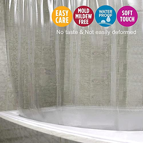 Blu-Pier Tech Clear Shower Curtain Set,Waterproof,PEVA Shower Curtain Liner for Bathroom，72W x 72H-6Gauge - Image 3