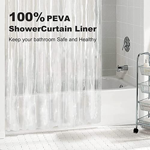 Blu-Pier Tech Clear Shower Curtain Set,Waterproof,PEVA Shower Curtain Liner for Bathroom，72W x 72H-6Gauge - Image 2