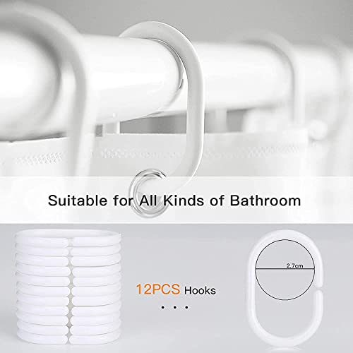 Blu-Pier Tech Clear Shower Curtain Set,Waterproof,PEVA Shower Curtain Liner for Bathroom，72W x 72H-6Gauge - Image 4