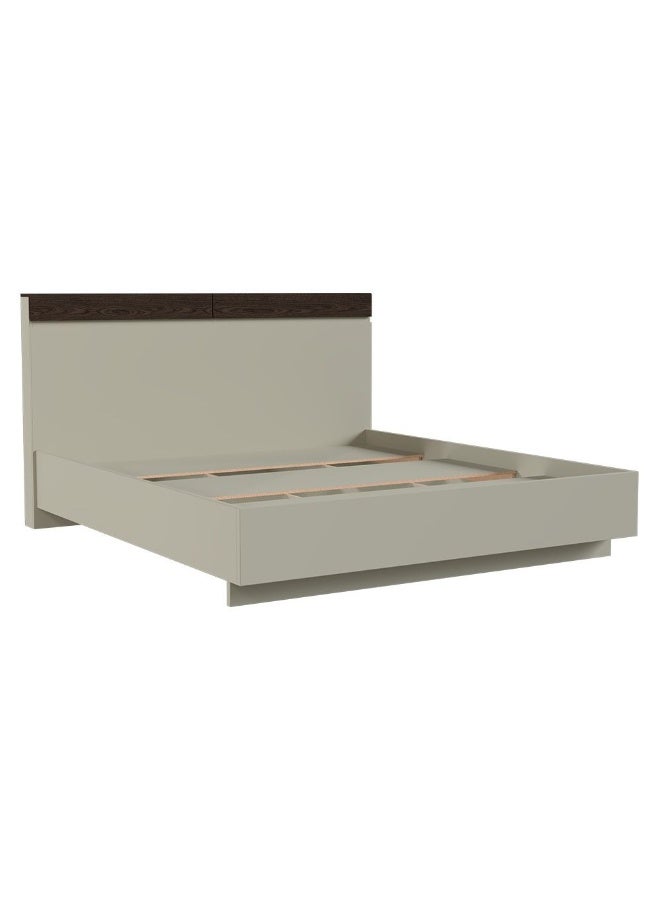 DANUBE HOME سرير ملكي بيلانو 180x200 مع رأس سرير للتخزين - بني فاتح/وينجي - Image 1