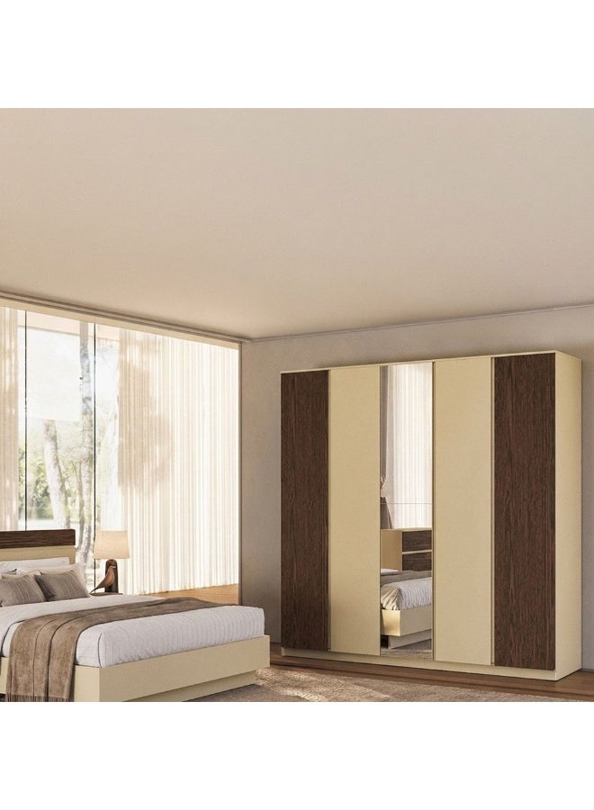 DANUBE HOME سرير ملكي بيلانو 180x200 مع رأس سرير للتخزين - بني فاتح/وينجي - Image 5