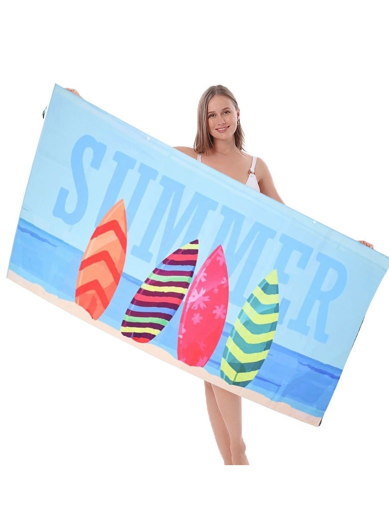 Double-Sided Microfiber Beach Towel 70x150cm Soft & Absorbent Quick-Dry For Gym, Swimming, Summer Vacation & Pool - Image 1